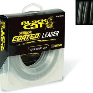 Black Cat 0,80mm Rubber coated Leader 20m 70kg šedá