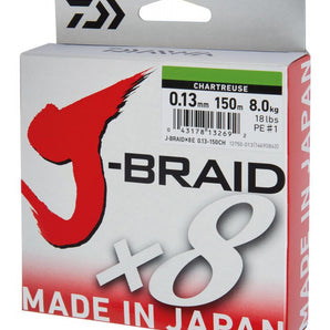 DAIWA J-BRAID X8 150m Svetlozelená